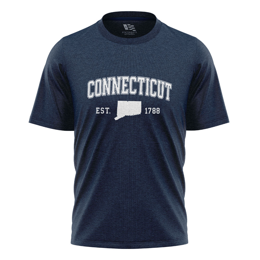 Connecticut Varsity Arch T-Shirt | Est 1788 Heritage Tee - Navy