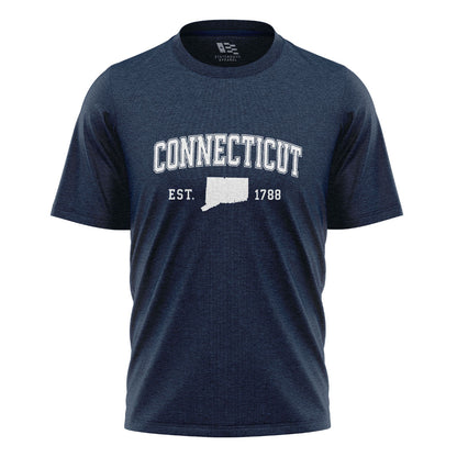 Connecticut Varsity Arch T-Shirt | Est 1788 Heritage Tee - Navy