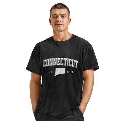 Connecticut Varsity Arch T-Shirt | Est 1788 Heritage Tee - Navy