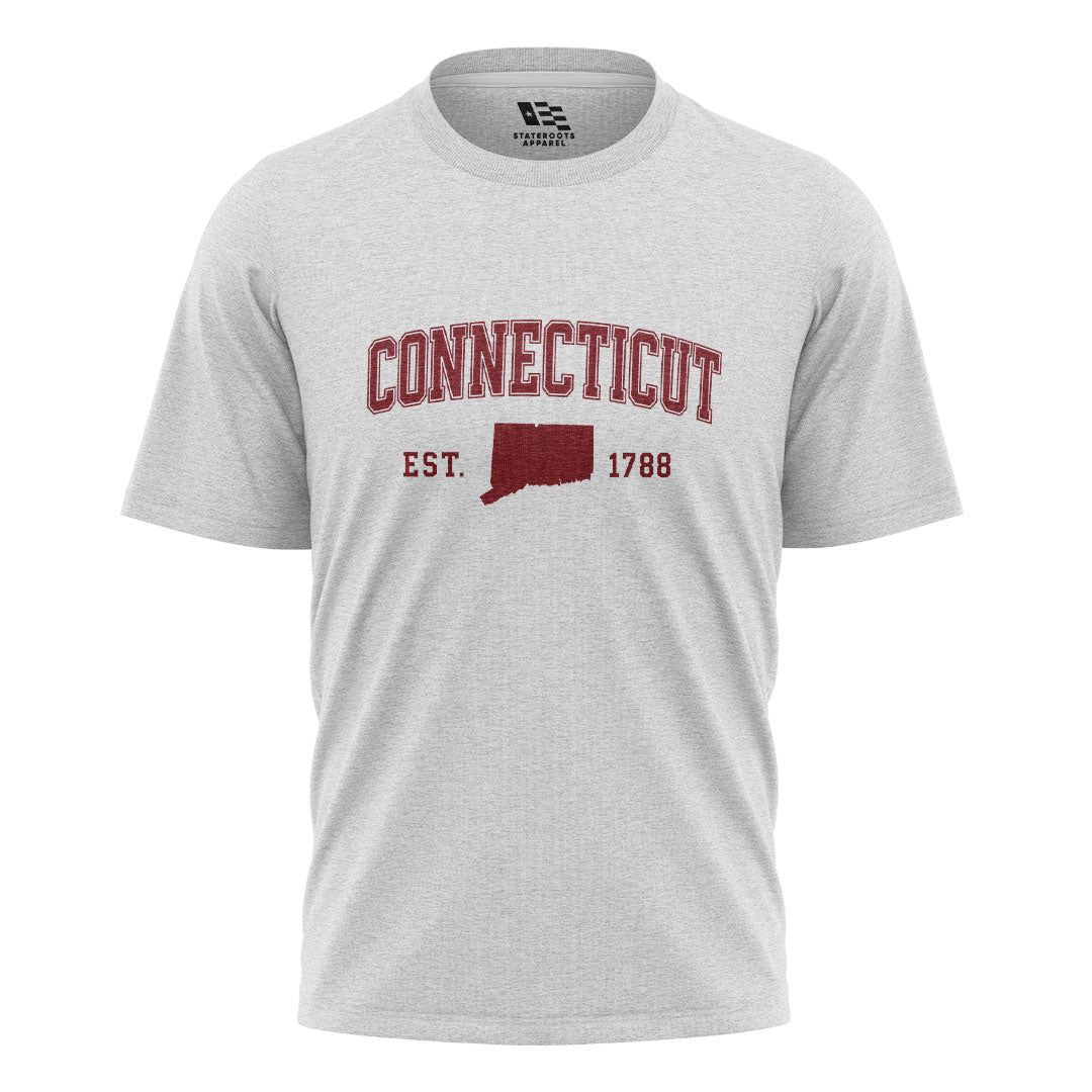 Connecticut Varsity Arch T-Shirt | Est 1788 Heritage Tee - White