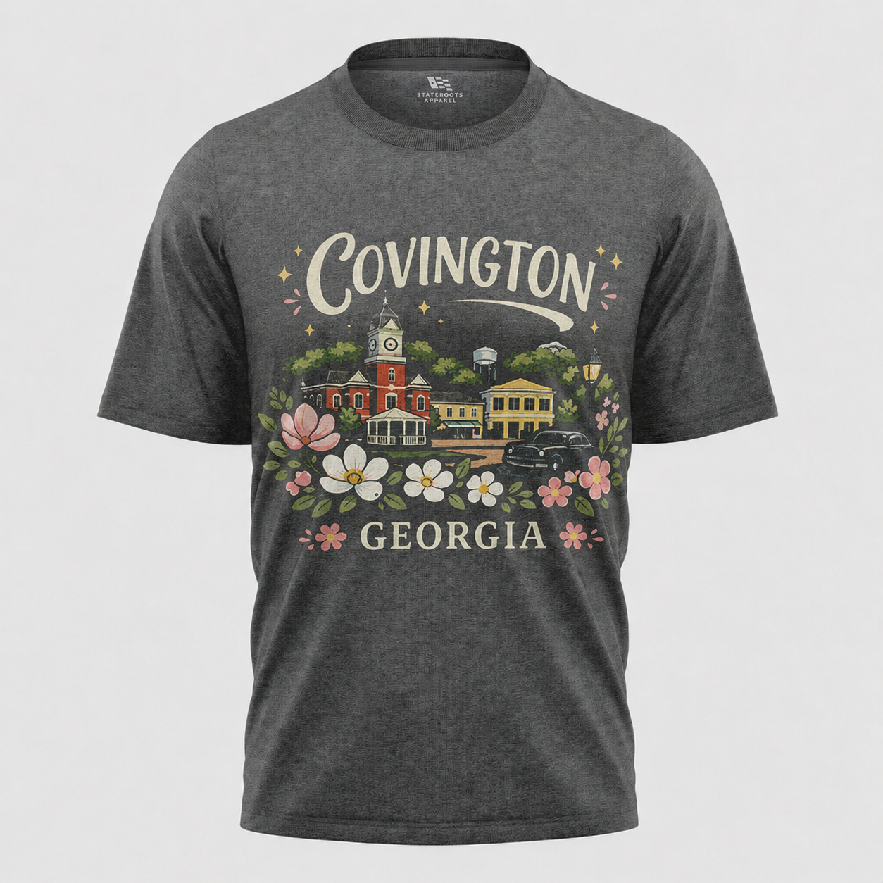 Covington Georgia T-Shirt | Historic Town Square Floral Vintage Tee