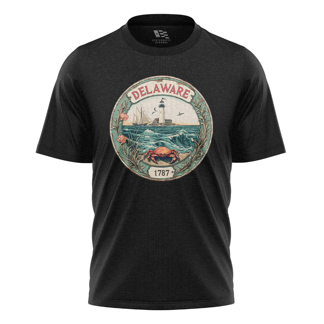 Delaware 1787 Lighthouse Crab Seal Tee | Vintage - black - image 3