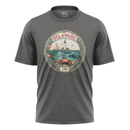 Delaware 1787 Lighthouse Crab Seal Tee | Vintage - charcoal - image 6