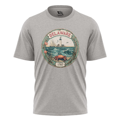 Delaware 1787 Lighthouse Crab Seal Tee | Vintage - sport-grey - image 5