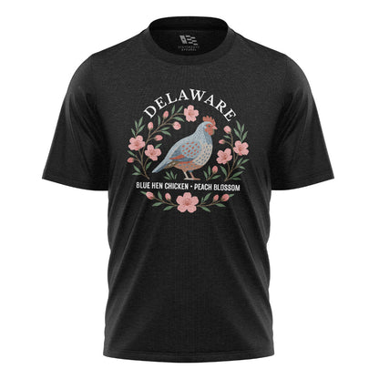 Delaware Blue Hen Peach Blossom T-Shirt | State Symbols - black - image 3