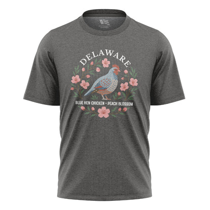 Delaware Blue Hen Peach Blossom T-Shirt | State Symbols - charcoal - image 6