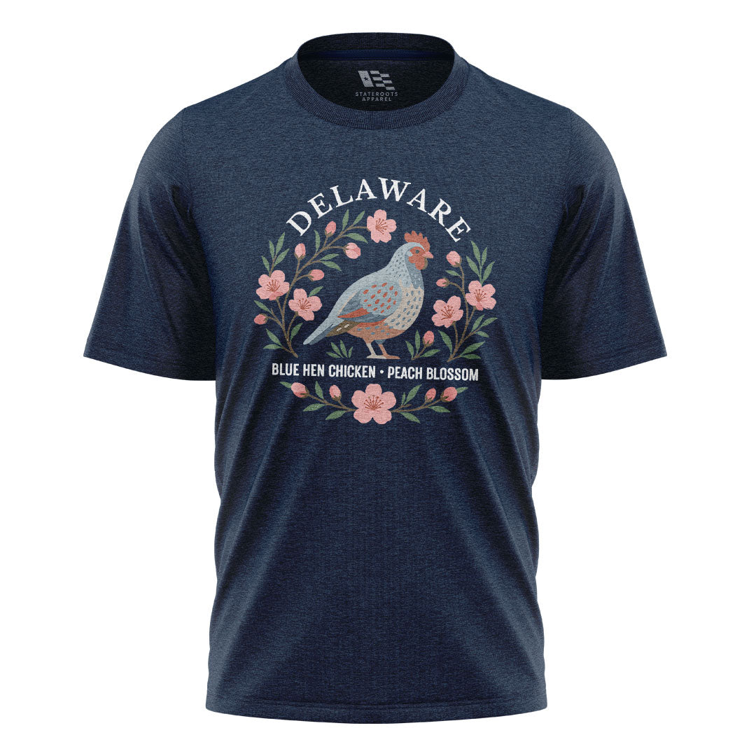 Delaware Blue Hen Peach Blossom T-Shirt | State Symbols - navy - image 4