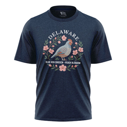 Delaware Blue Hen Peach Blossom T-Shirt | State Symbols - navy - image 4