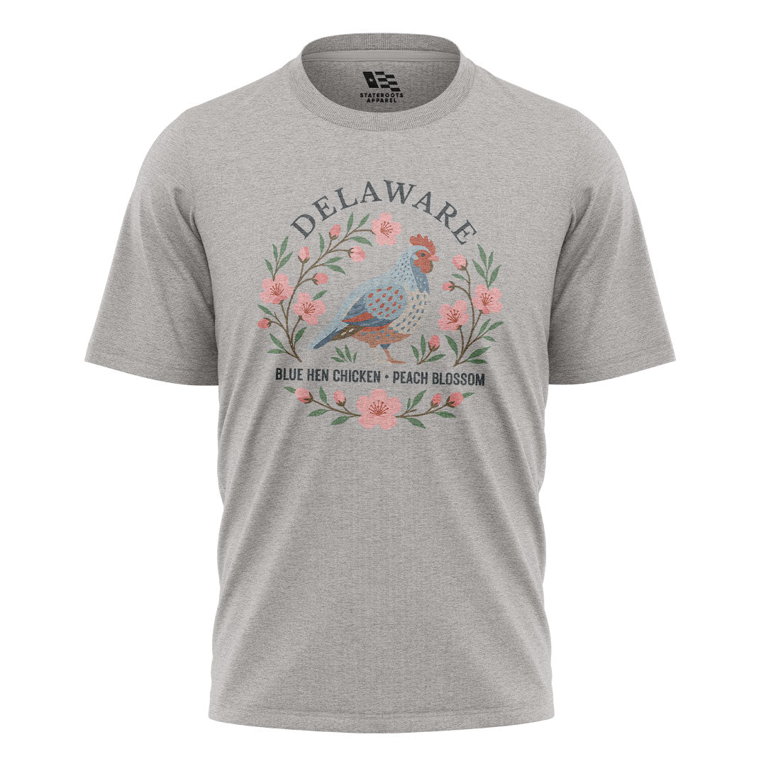 Delaware Blue Hen Peach Blossom T-Shirt | State Symbols - sport-grey - image 5