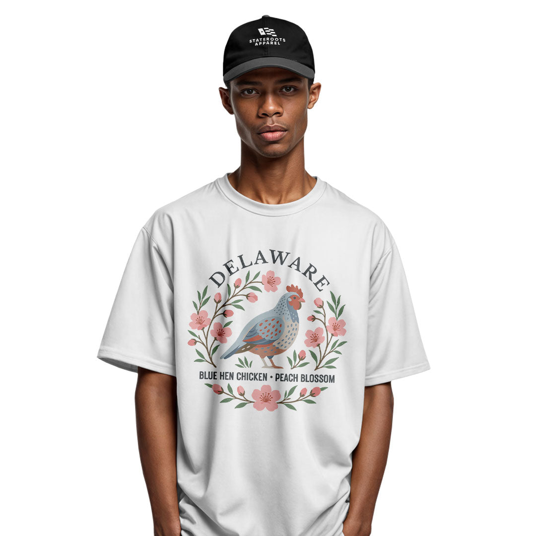 Delaware Blue Hen Peach Blossom T-Shirt | State Symbols - white - image 11