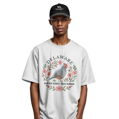 Delaware Blue Hen Peach Blossom T-Shirt | State Symbols - white - image 11