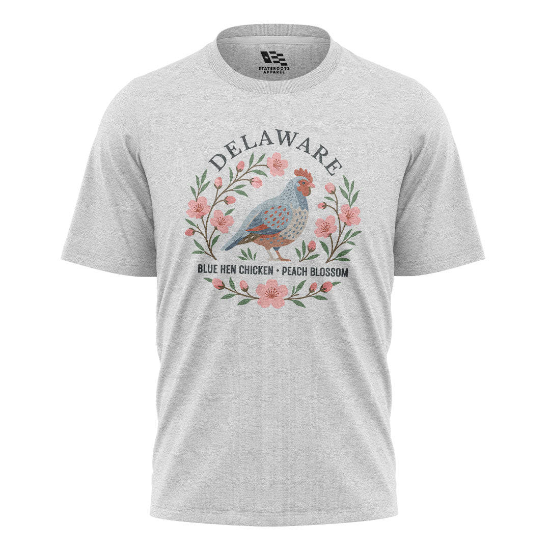 Delaware Blue Hen Peach Blossom T-Shirt | State Symbols - white - image 2