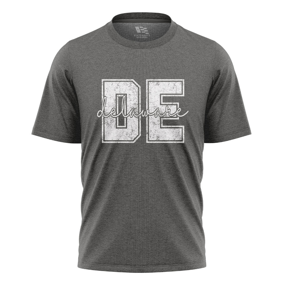 Delaware DE Letters T-Shirt | Varsity Script Tee - charcoal - image 6