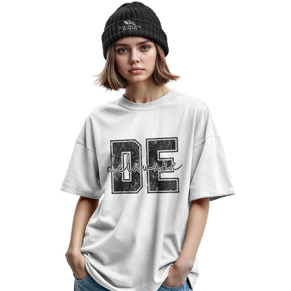 Delaware DE Letters T-Shirt | Varsity Script Tee - military-green - image 7