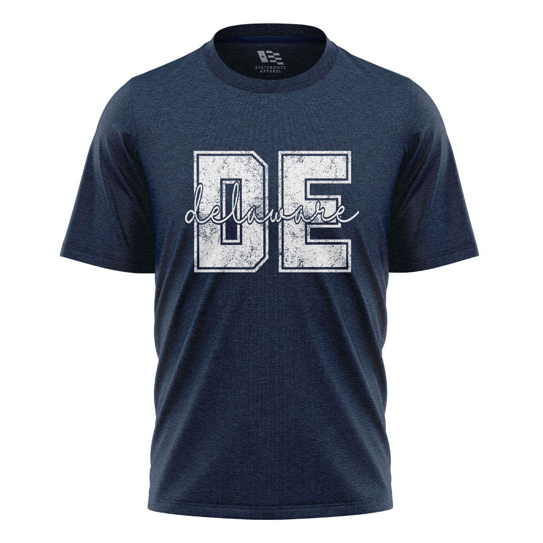 Delaware DE Letters T-Shirt | Varsity Script Tee - navy - image 4