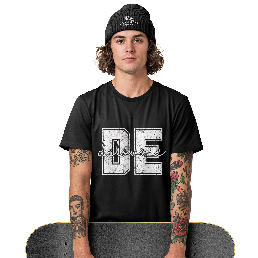 Delaware DE Letters T-Shirt | Varsity Script Tee - white - image 10