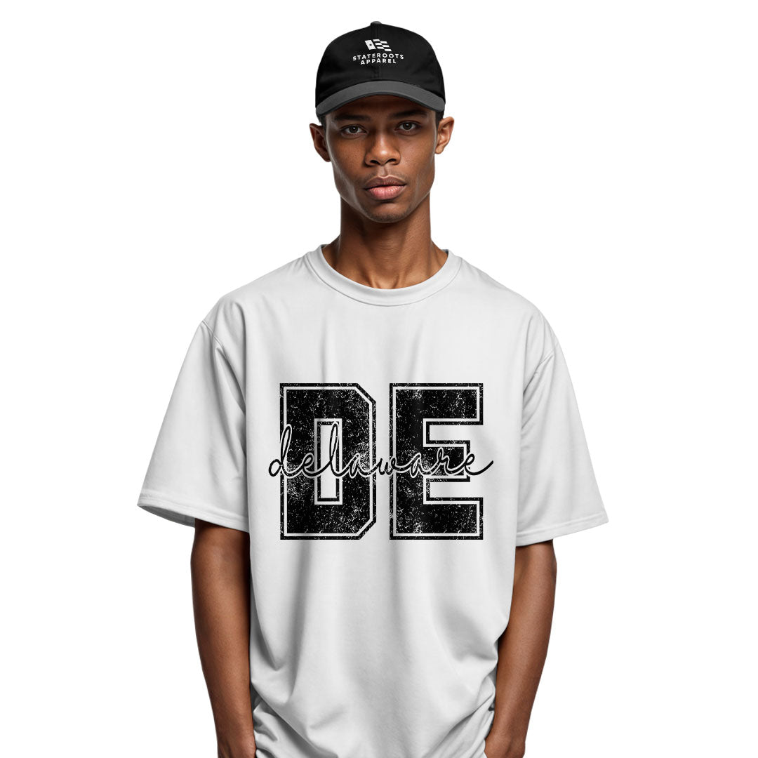 Delaware DE Letters T-Shirt | Varsity Script Tee - white - image 11