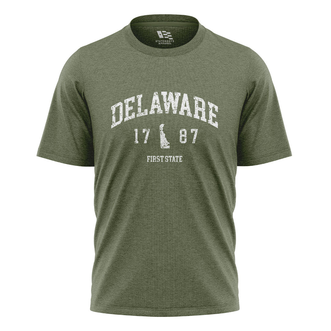 Delaware First State 1787 T-Shirt | Varsity Tee - military-green - image 1