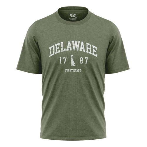 Delaware First State 1787 T-Shirt | Varsity Tee - military-green - image 1