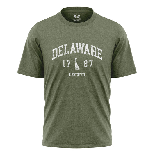 Delaware First State 1787 T-Shirt | Varsity Tee - military-green - image 1