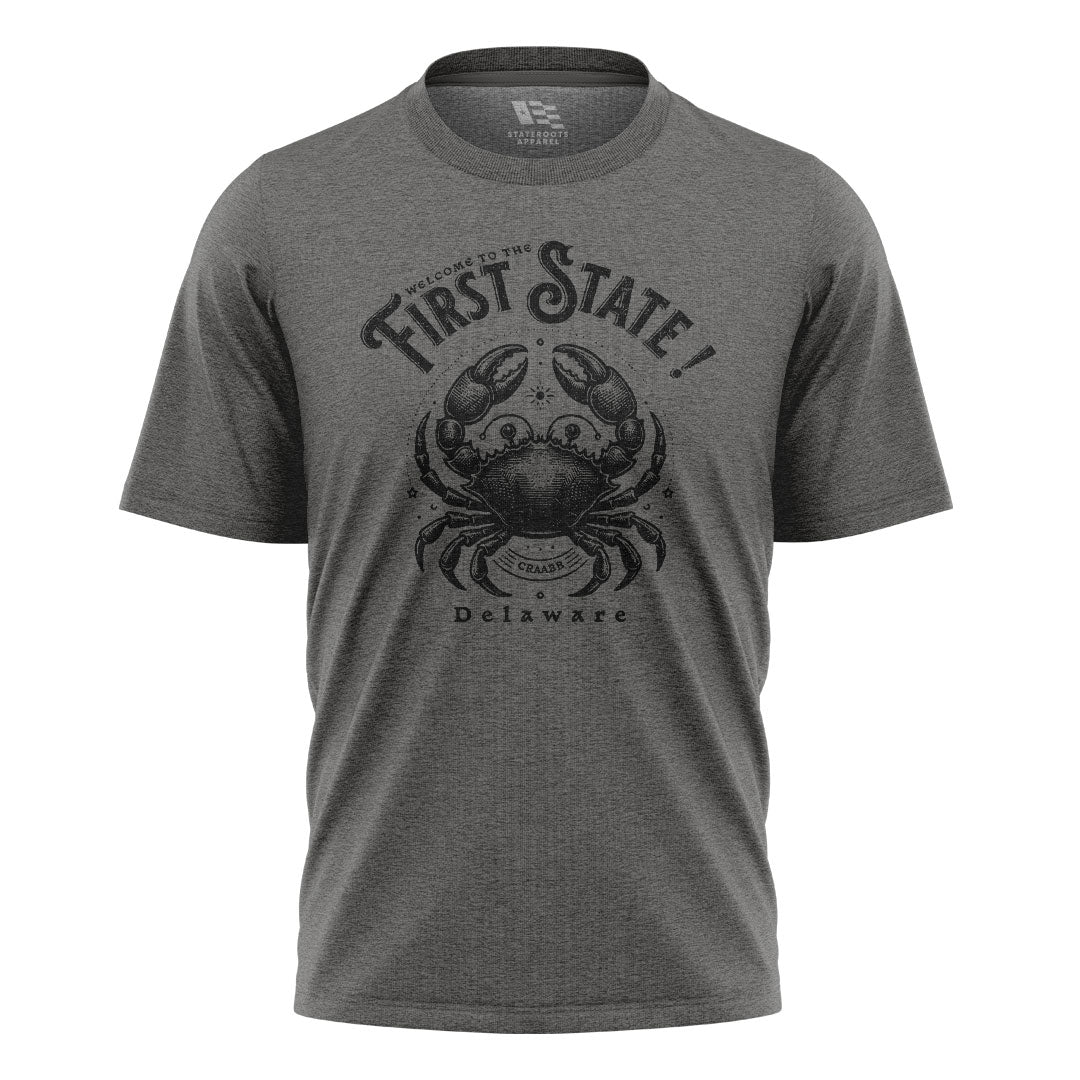 Delaware First State Crab T-Shirt | Vintage Coastal Tee - charcoal - image 6