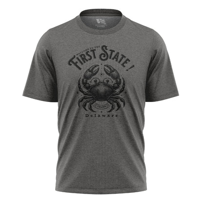 Delaware First State Crab T-Shirt | Vintage Coastal Tee - charcoal - image 6