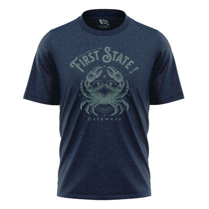 Delaware First State Crab T-Shirt | Vintage Coastal Tee - navy - image 4
