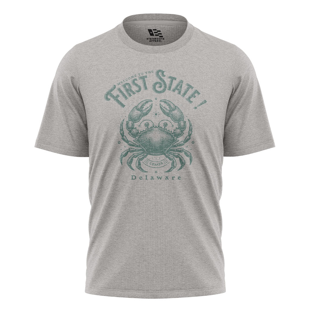 Delaware First State Crab T-Shirt | Vintage Coastal Tee - sport-grey - image 5
