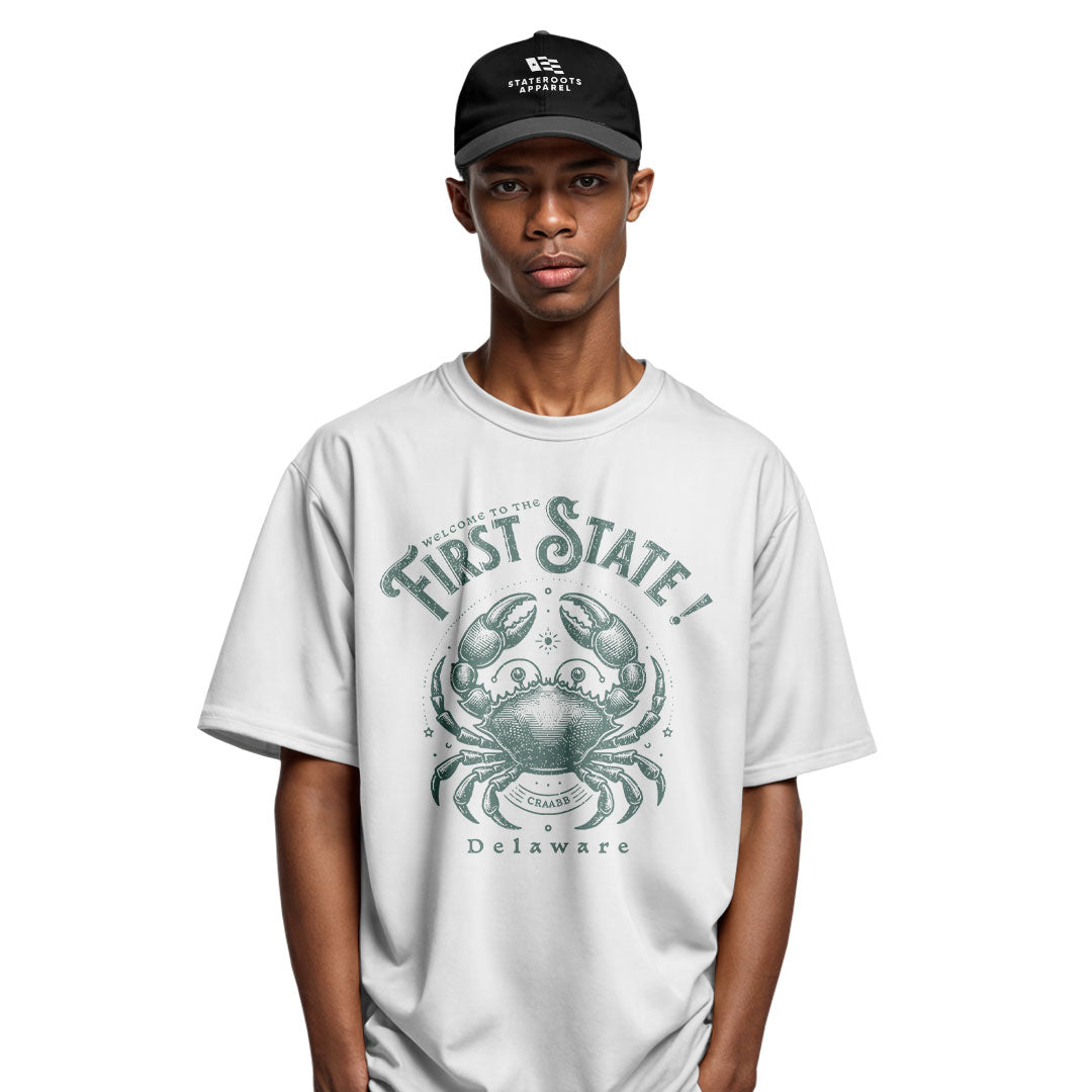 Delaware First State Crab T-Shirt | Vintage Coastal Tee - white - image 11