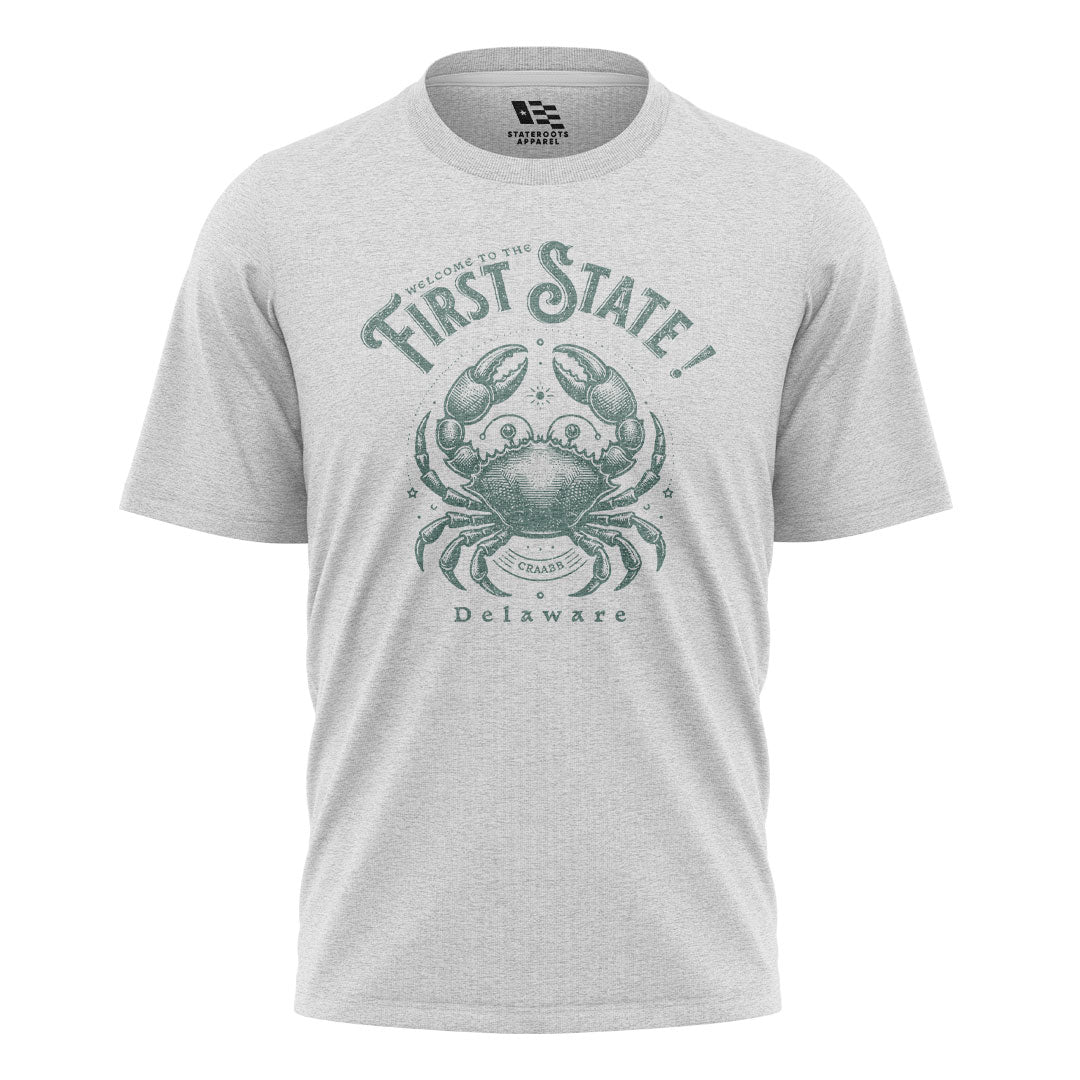 Delaware First State Crab T-Shirt | Vintage Coastal Tee - white - image 2