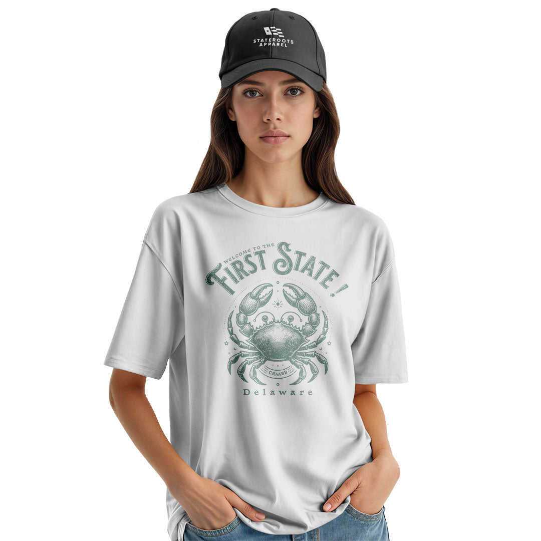Delaware First State Crab T-Shirt | Vintage Coastal Tee - white - image 8