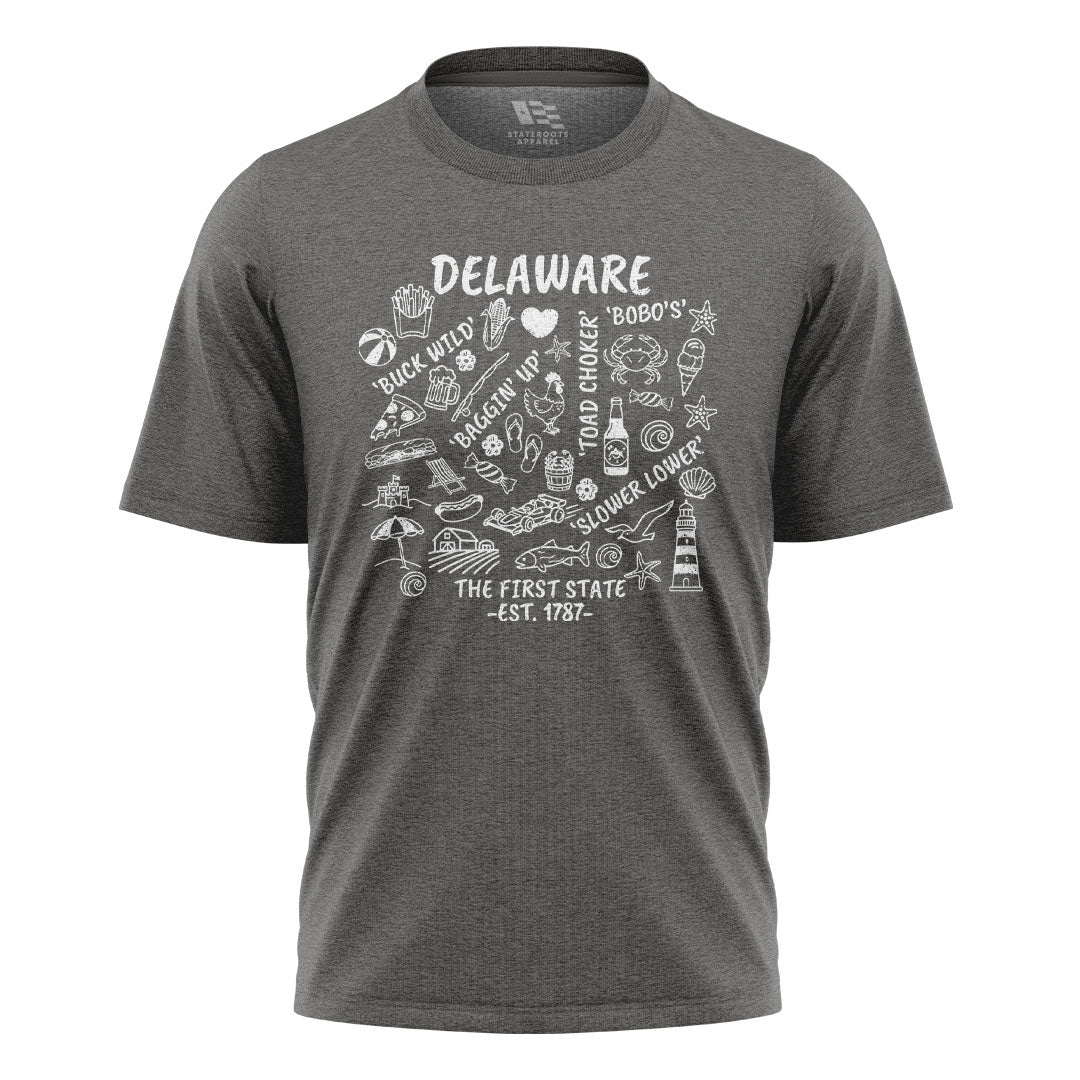 Delaware Locals Slang T-Shirt | First State Collage Tee - charcoal - image 6