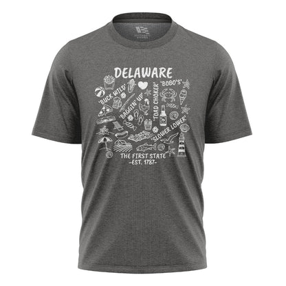 Delaware Locals Slang T-Shirt | First State Collage Tee - charcoal - image 6