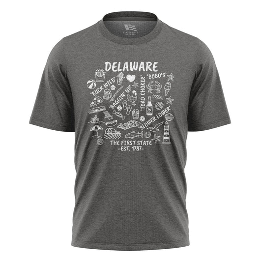 Delaware Locals Slang T-Shirt | First State Collage Tee - charcoal - image 6