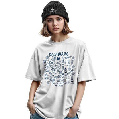 Delaware Locals Slang T-Shirt | First State Collage Tee - military-green - image 7
