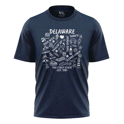 Delaware Locals Slang T-Shirt | First State Collage Tee - navy - image 4