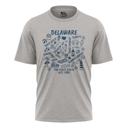 Delaware Locals Slang T-Shirt | First State Collage Tee - sport-grey - image 5