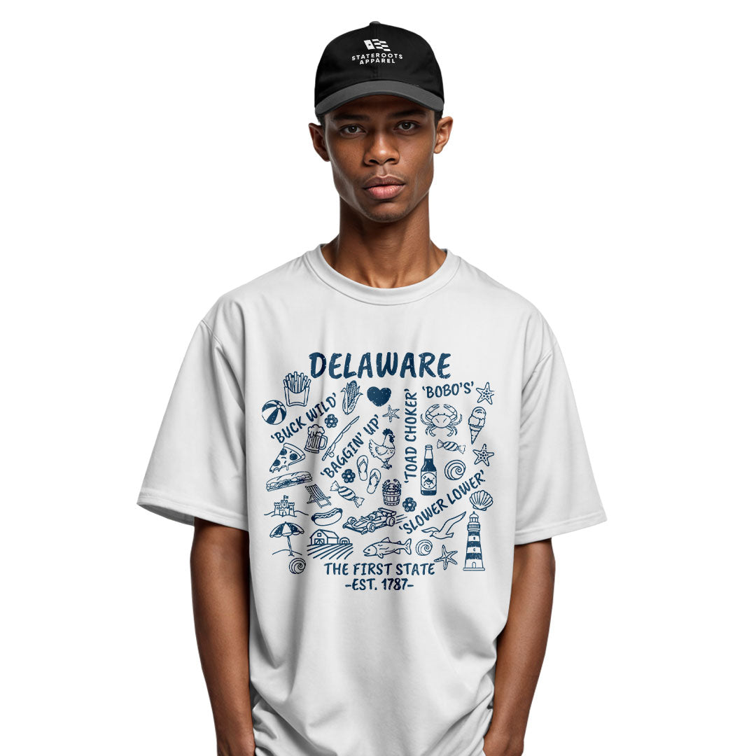 Delaware Locals Slang T-Shirt | First State Collage Tee - white - image 11