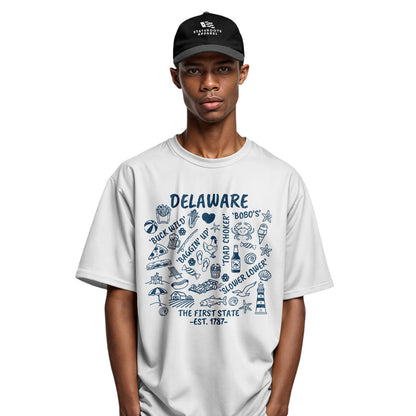 Delaware Locals Slang T-Shirt | First State Collage Tee - white - image 11