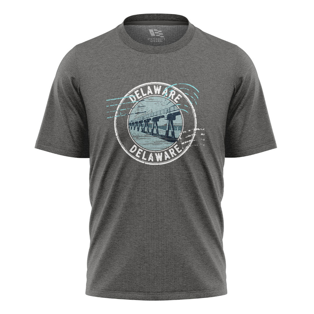 Delaware Memorial Bridge T-Shirt | Vintage Stamp Tee - charcoal - image 6