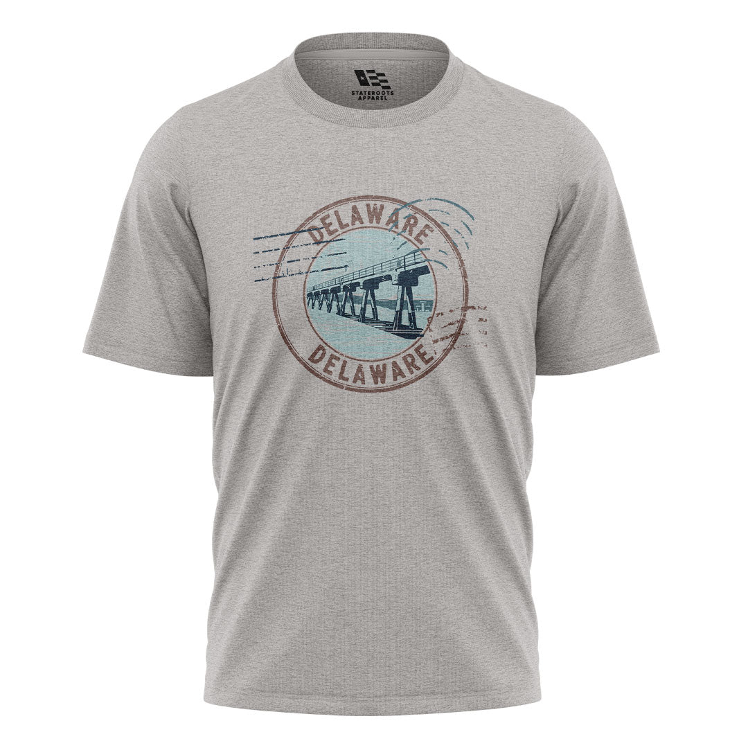 Delaware Memorial Bridge T-Shirt | Vintage Stamp Tee - sport-grey - image 5