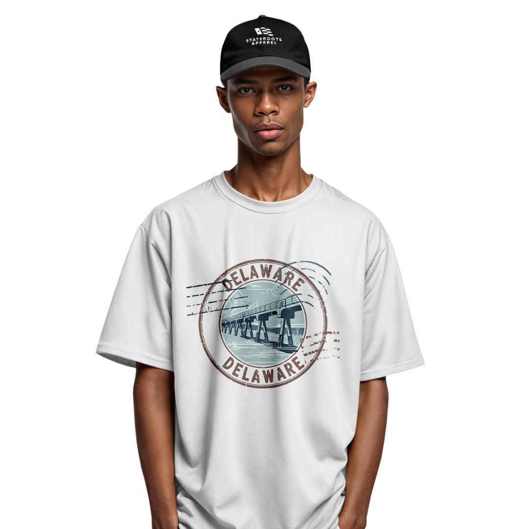 Delaware Memorial Bridge T-Shirt | Vintage Stamp Tee - white - image 11