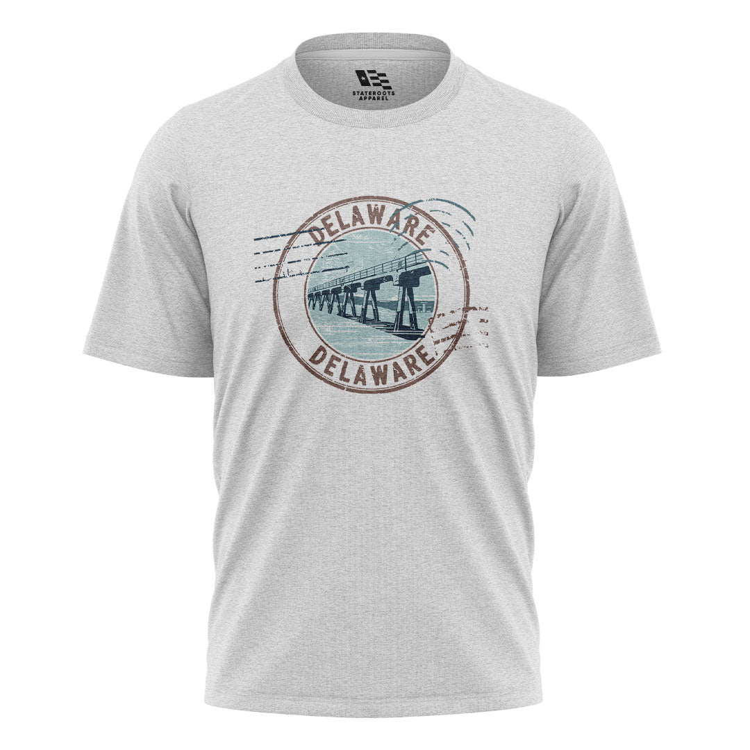 Delaware Memorial Bridge T-Shirt | Vintage Stamp Tee - white - image 2