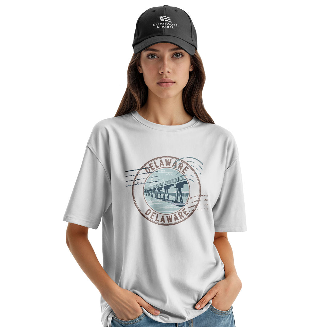 Delaware Memorial Bridge T-Shirt | Vintage Stamp Tee - white - image 8