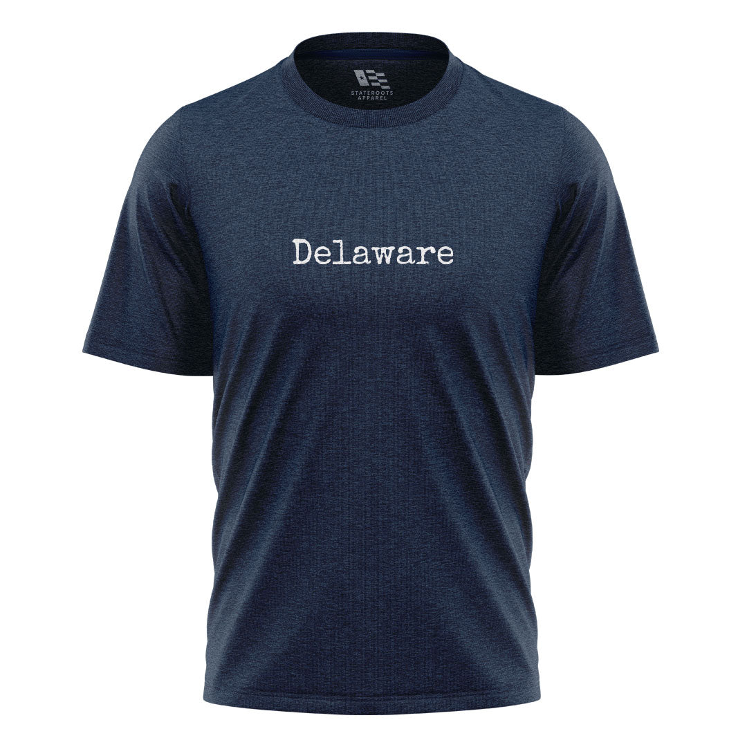 Delaware Minimalist T-Shirt | Typewriter Script Tee - navy - image 4