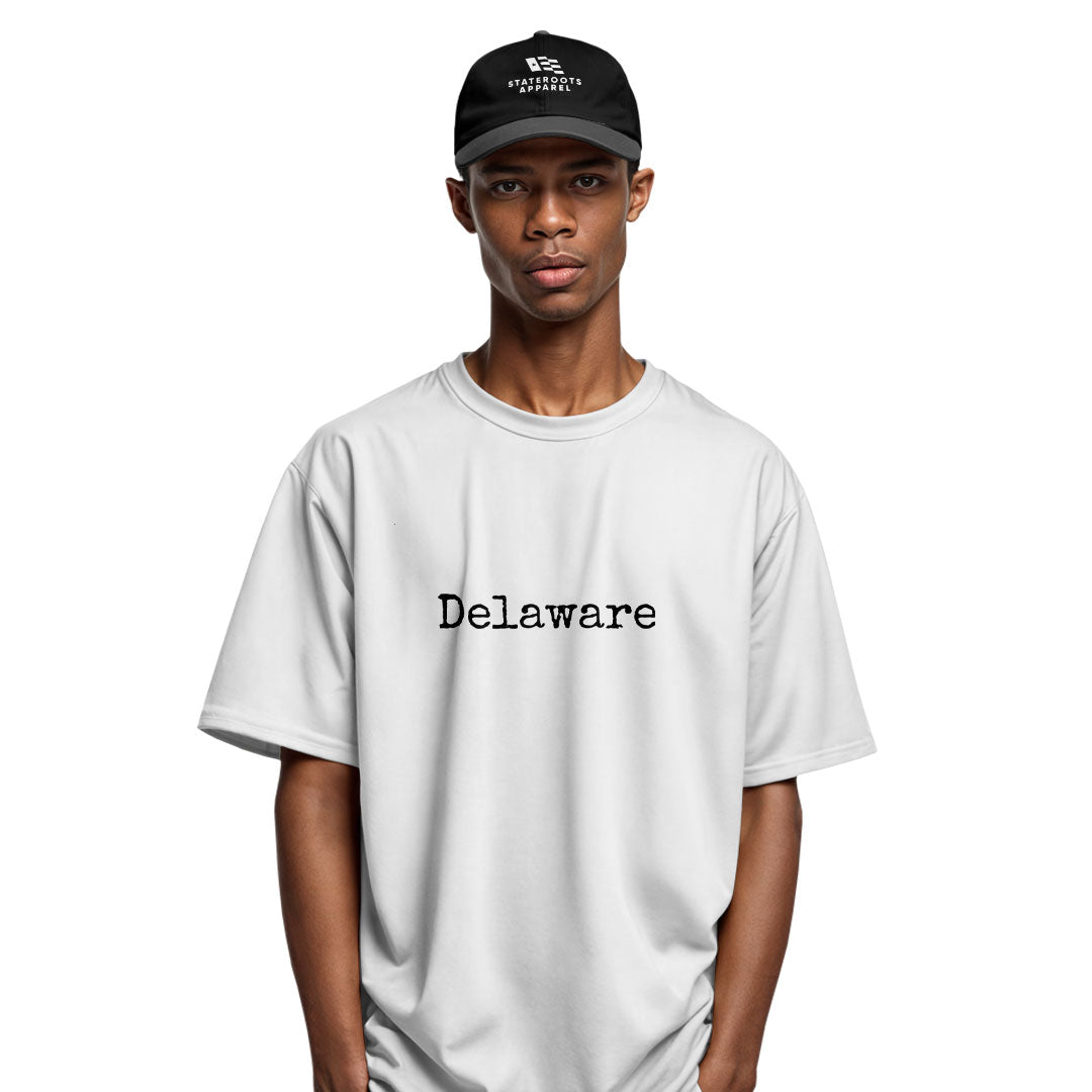 Delaware Minimalist T-Shirt | Typewriter Script Tee - white - image 11