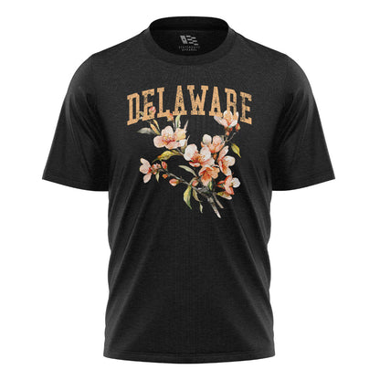 Delaware Peach Blossom T-Shirt | Watercolor Floral Tee - black - image 3