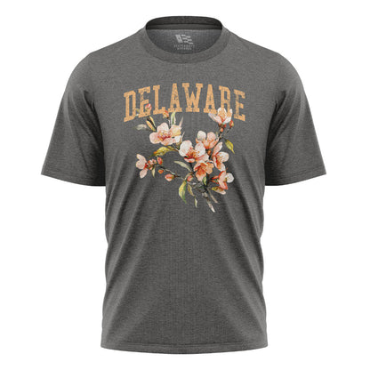 Delaware Peach Blossom T-Shirt | Watercolor Floral Tee - charcoal - image 6