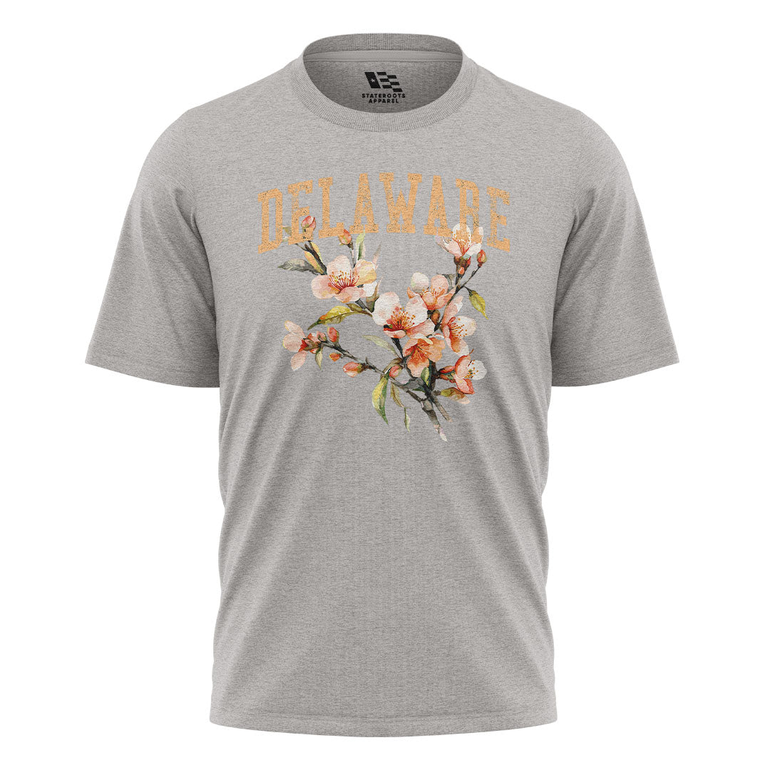 Delaware Peach Blossom T-Shirt | Watercolor Floral Tee - sport-grey - image 5