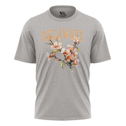 Delaware Peach Blossom T-Shirt | Watercolor Floral Tee - sport-grey - image 5